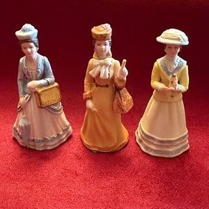 Vintage Avon Mrs. Albee 3 pc set miniature small treasure (3” each)